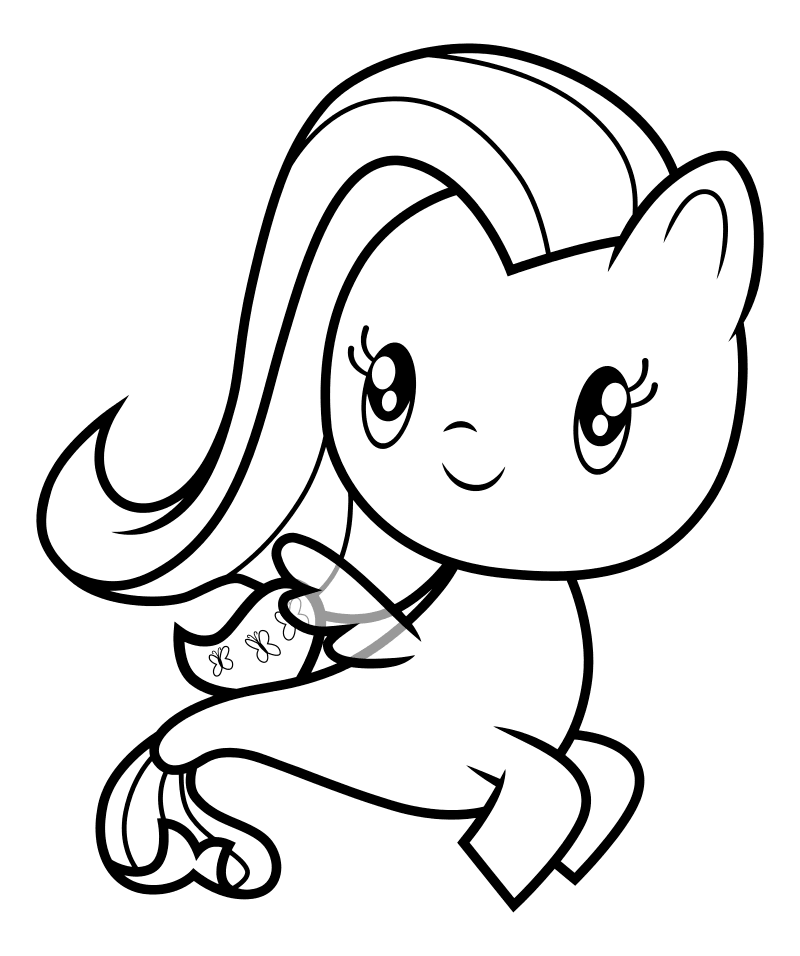 Раскраска - Мой маленький пони - Cutie Mark Crew - Морская поняшка Флаттершай