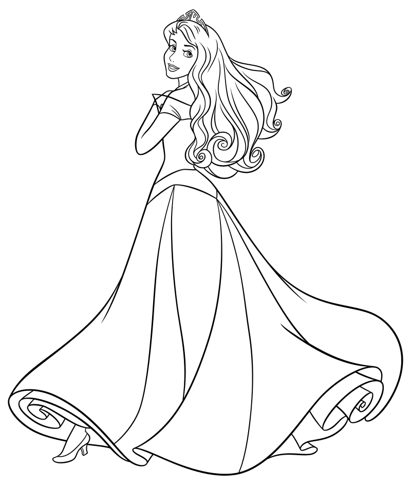 Раскраска - Принцессы Диснея - Аврора с короной