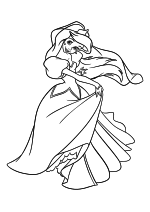 Раскраска - Принцессы Диснея - Принцесса Ариэль танцует в бальном платье