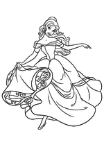 Раскраска - Принцессы Диснея - Элегантный танец Белль