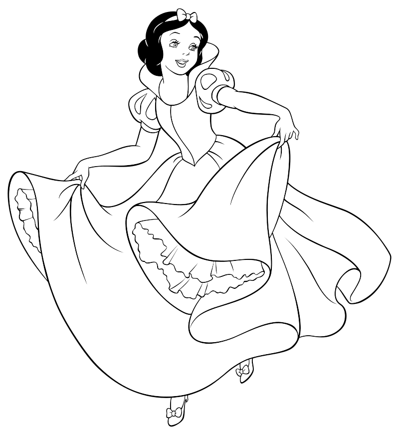 Раскраска - Принцессы Диснея - Белоснежка танцует