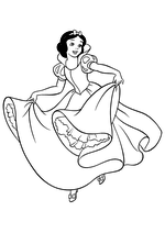 Раскраска - Принцессы Диснея - Белоснежка танцует