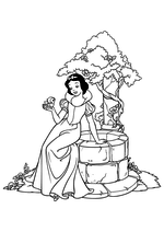 Раскраска - Принцессы Диснея - Белоснежка и колодец желаний