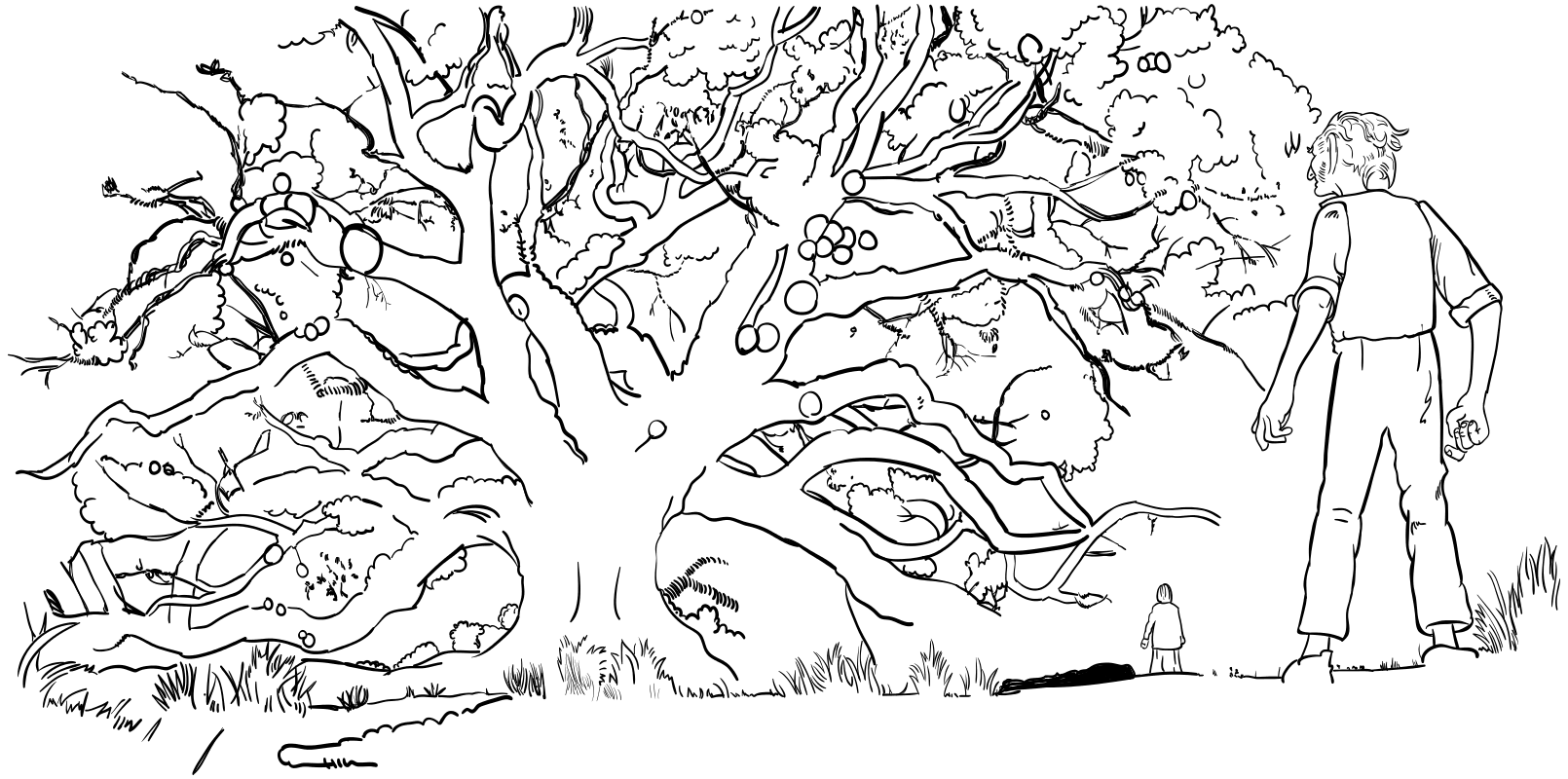 Раскраска - Большой и добрый великан - Дерево снов