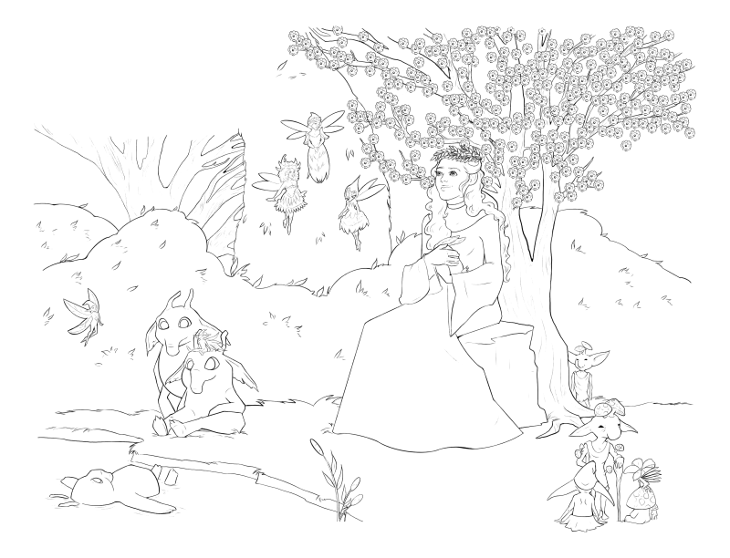 Раскраска - Малефисента: Владычица тьмы - Принцесса Аврора - королева Топких Болот