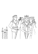 Раскраска - Малефисента: Владычица тьмы - Аврора встречает короля Джона и королеву Ингрит