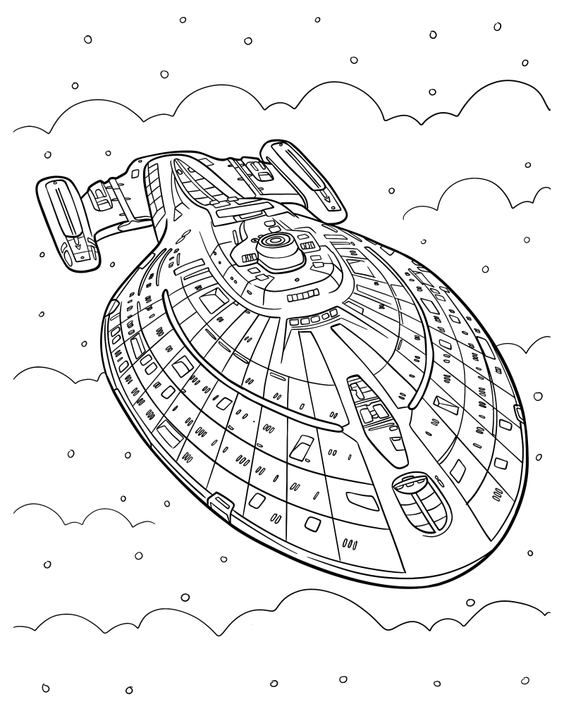 Раскраска - Звёздный путь - Космический корабль USS Voyager