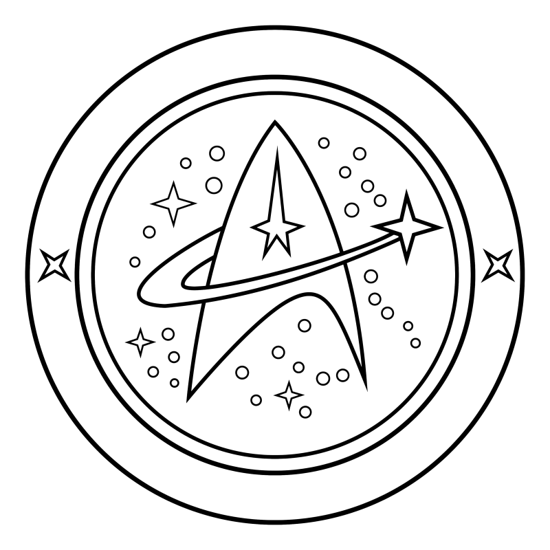 Раскраска - Звёздный путь - Логотип Звёздный путь - Starfleet Command