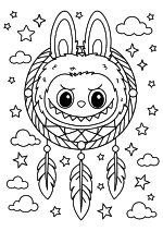 Раскраска - Лабубу - Лабубу ловец снов