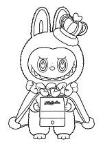 Раскраска - Лабубу - Лабубу с короной