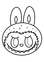 Раскраска - Лабубу - Простое лицо Лабубу