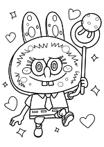 Раскраска - Лабубу - Лабубу-Губка Боб