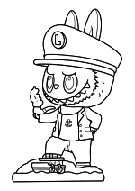 Раскраска - Лабубу - Фигурка капитана Лабубу