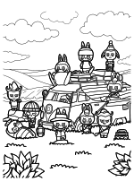 Раскраска - Лабубу - Детализированные Лабубу-эльфы