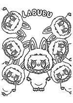 Раскраска - Лабубу - Милые лабубу-эльфы