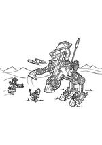Раскраска - LEGO Нексо Найтс - LEGO Nexo Knights Ланс и его механический конь