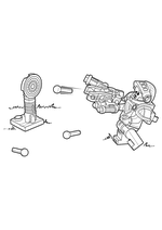 Раскраска - LEGO Нексо Найтс - Аарон стреляет по мишени