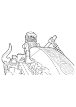 Раскраска - LEGO Ниндзяго. Мастера Кружитцу - Засада на мотоцикле
