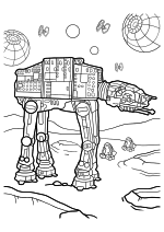 Раскраска - LEGO Звездные войны - Шагоход AT-AT Раскраска - LEGO Звездные войны - Шагоход AT-AT