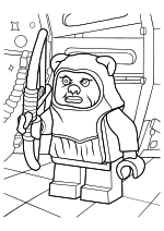 Раскраска - LEGO Звездные войны - Эвок держит лук Раскраска - LEGO Звездные войны - Эвок держит лук