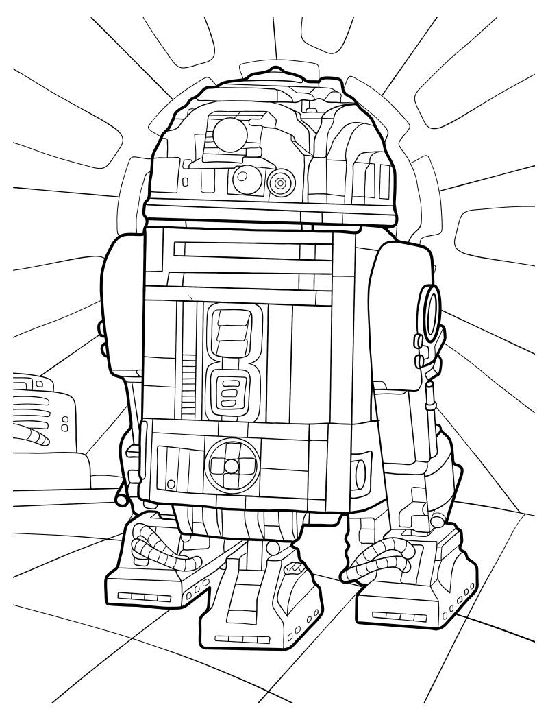 Раскраска - LEGO Звездные войны - Дроид-астромеханик R2-D2