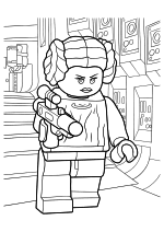 Раскраска - LEGO Звездные войны - Принцесса Лея держит бластер Раскраска - LEGO Звездные войны - Принцесса Лея держит бластер