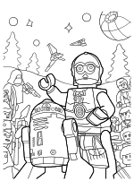 Раскраска - LEGO Звездные войны - R2-D2 и C-3PO Раскраска - LEGO Звездные войны - R2-D2 и C-3PO