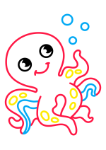 Раскраска - Малышам - Маленький осьминог