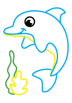 Раскраска - Малышам - Дельфин