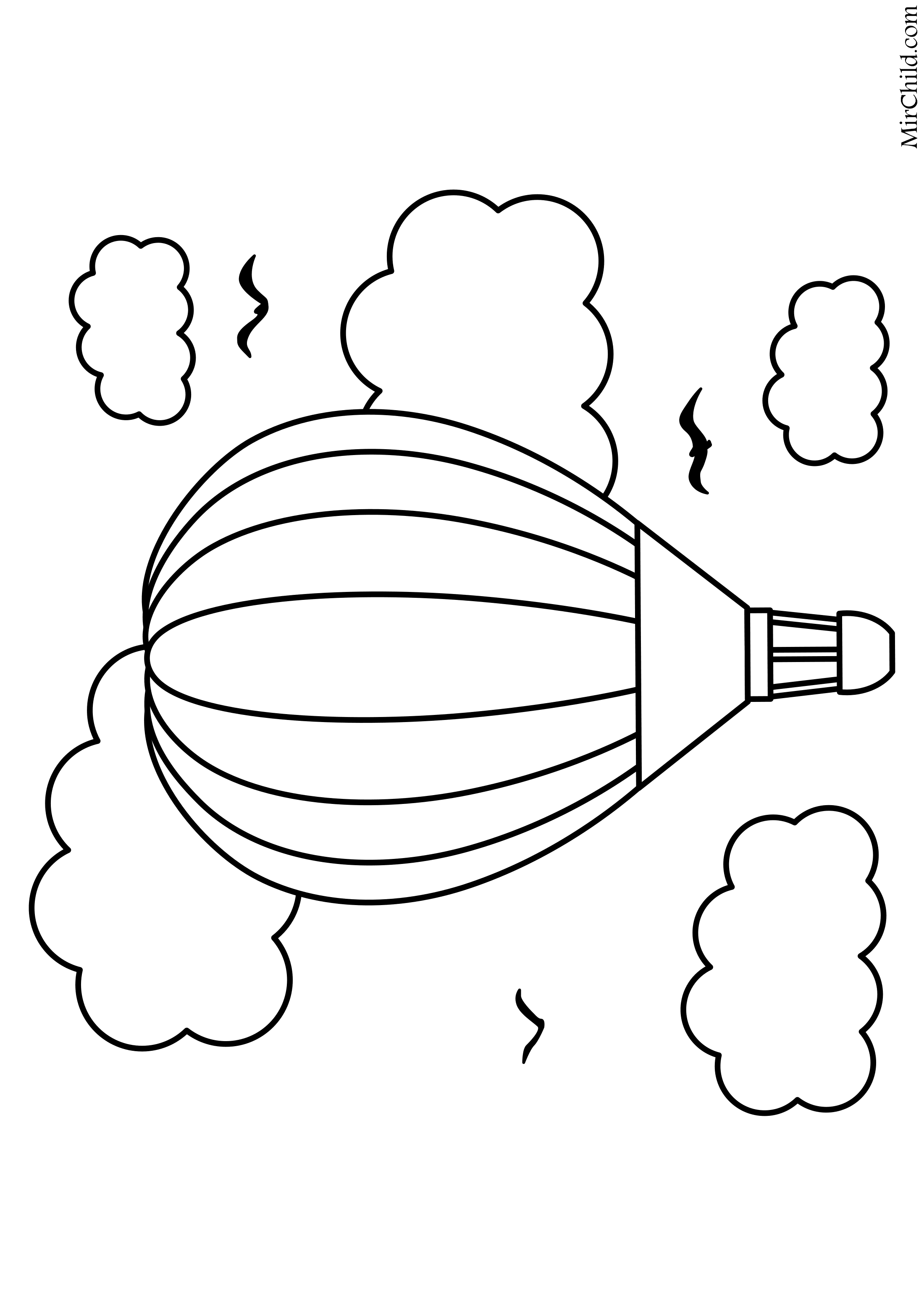 Детская раскраска для самых маленьких воздушный шар