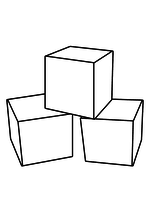 Раскраска Три кубика