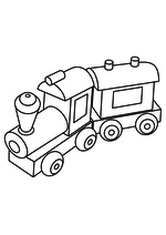 Раскраска Игрушка паровозик с вагоном