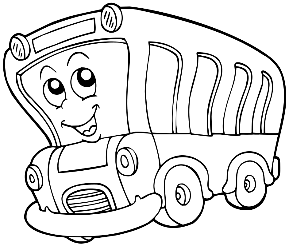 Раскраска - Малышам - Весёлый автобус