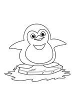 Пингвинёнок на льдине