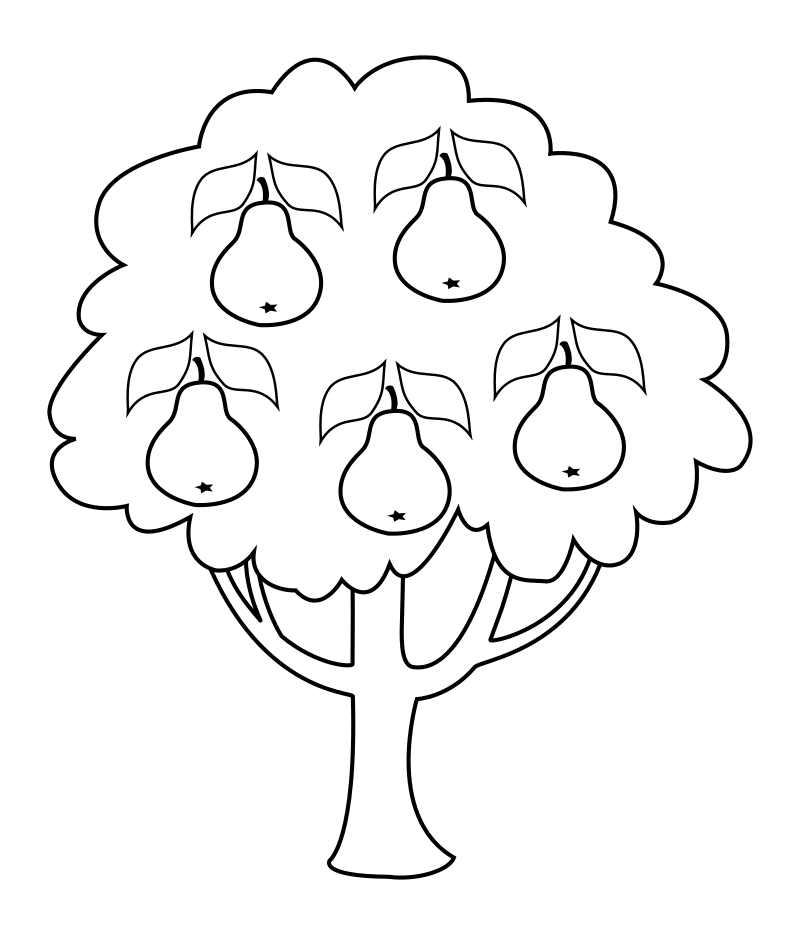 Раскраска - Малышам - Грушевое дерево
