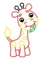 Раскраска - Малышам - Жирафёнок