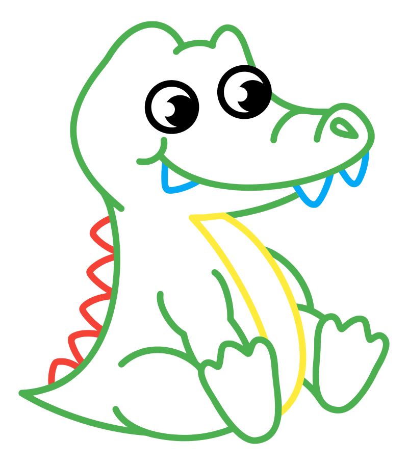 Раскраска - Малышам - Крокодильчик