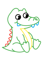 Раскраска - Малышам - Крокодильчик