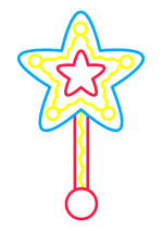 Раскраска - Малышам - Волшебная палочка - звезда