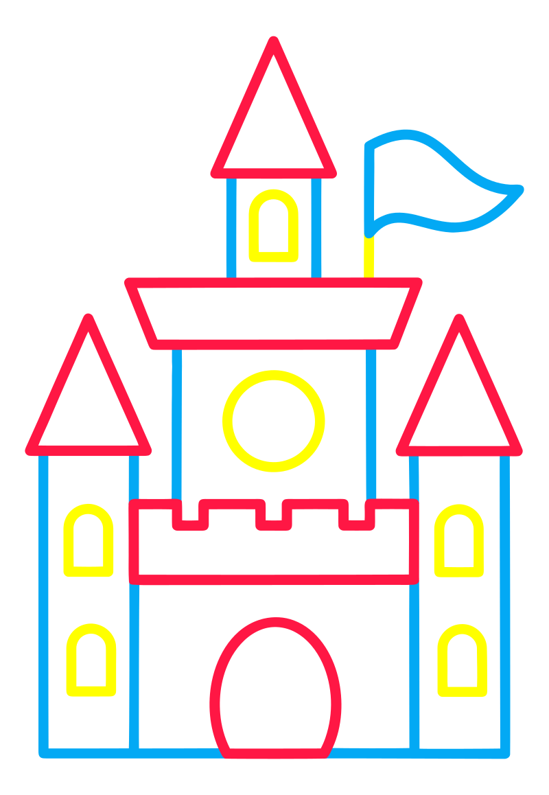 Раскраска - Малышам - Волшебный замок