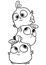 Раскраска - Angry Birds в кино - Синяя троица