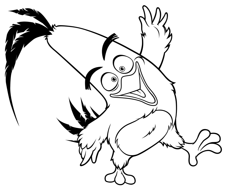 Раскраска - Angry Birds в кино - Весёлый Чак