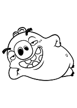 Раскраска - Angry Birds в кино - Свинья-миньон лежит