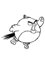 Раскраска - Angry Birds в кино - Бомб в полёте