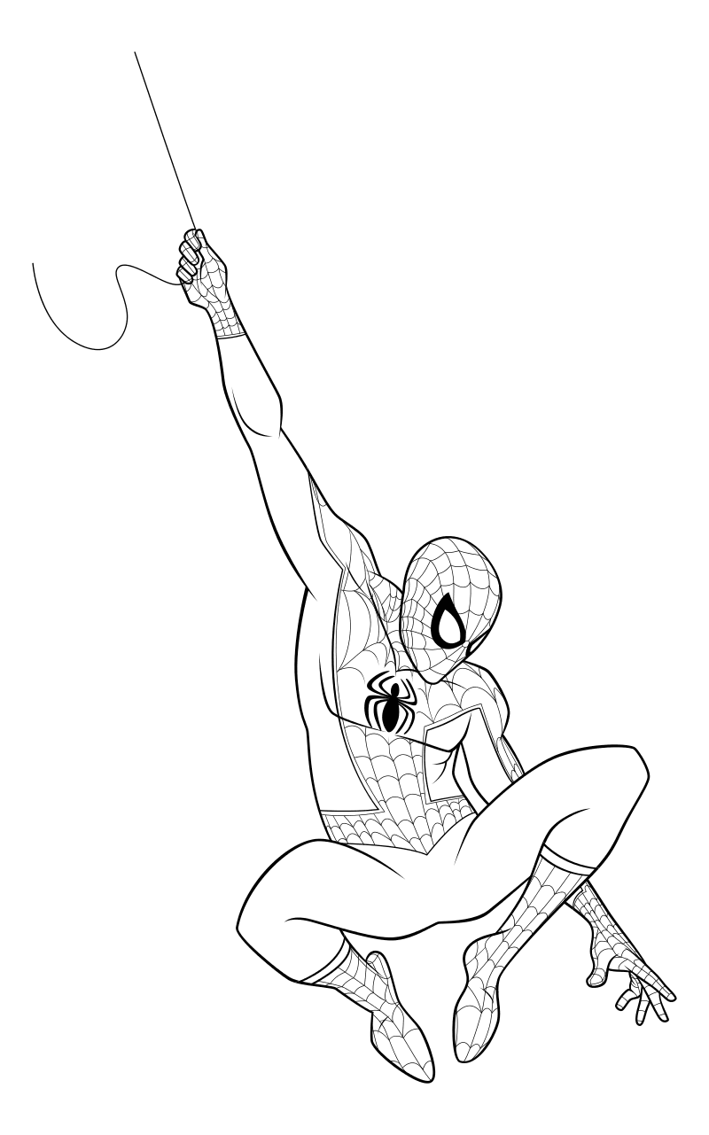 Раскраска - Человек-паук: Через вселенные - Человек-паук Питер Б. Паркер