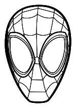 Раскраска - Человек-паук: Через вселенные - Маска человека-паука