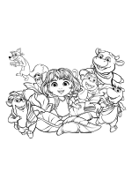 Раскраска - Дора - Дора и её друзья