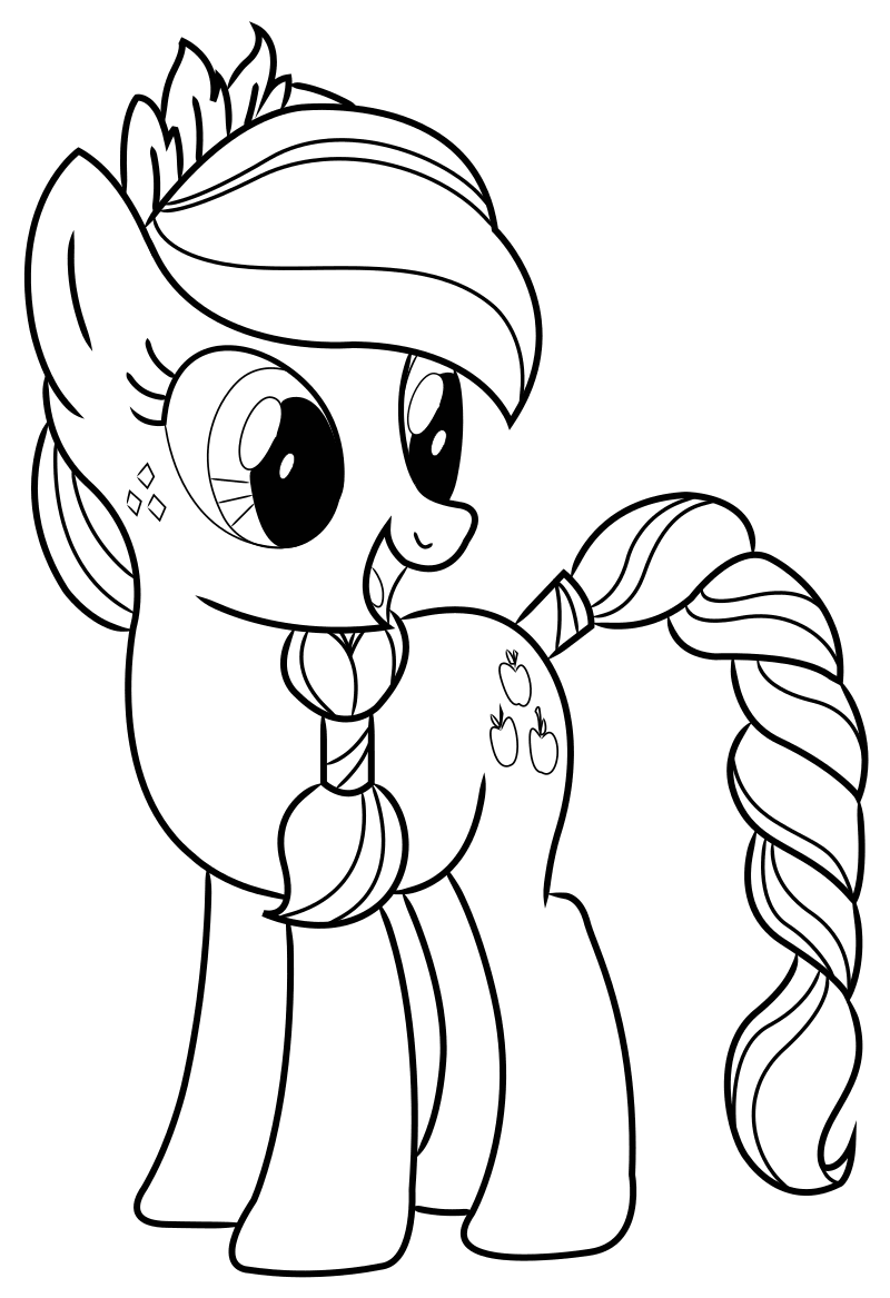 Раскраска - Мой маленький пони: Дружба – это чудо - Эпплджек с собранной гривой