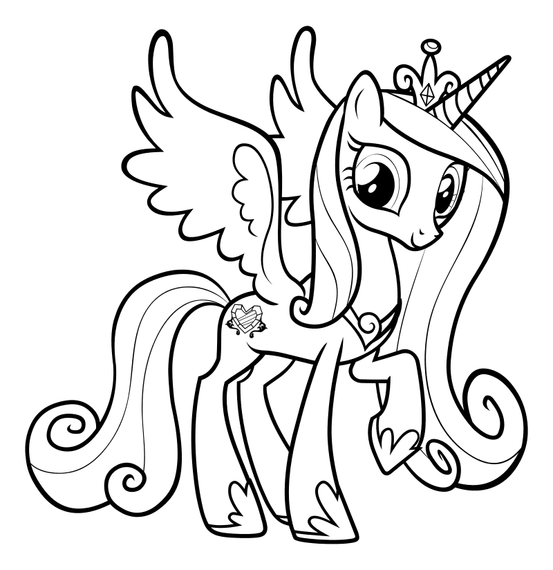 Раскраска - Мой маленький пони: Дружба – это чудо - Принцесса Каденс - Правительница Кристальной империи