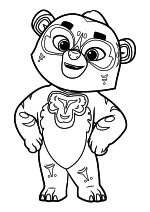 Раскраска - Духи-рейнджеры - Дух Медведь Гризли